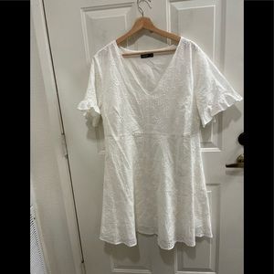 New white eyelit babydoll dress 1X